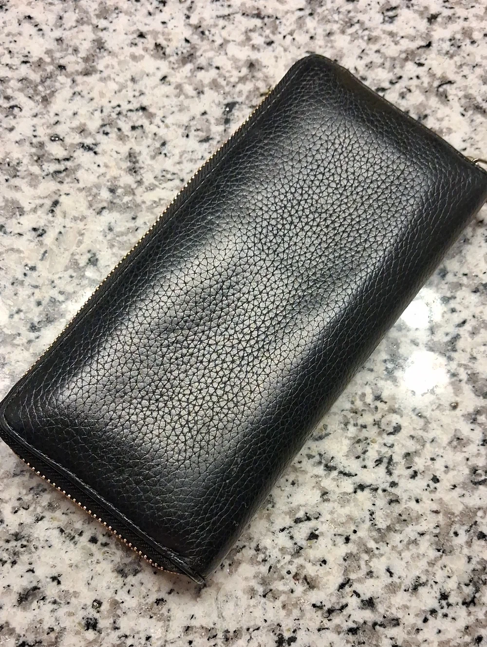 Michael Kors Black Leather Jet Set Continental Zip Around Wallet